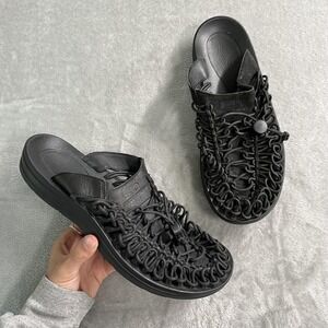 Keen Uneek Slide Shoes Size 10 Black Leather Sandals Engineered Garments